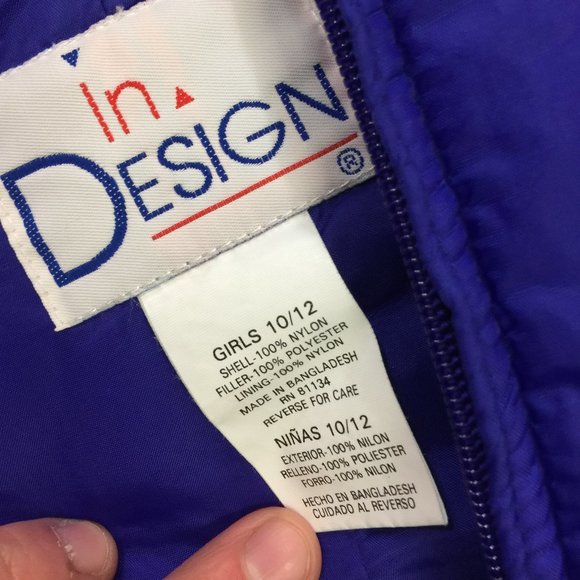 🌸 IN DESIGN GIRLS NYLON SNOW OVERALLS SIZE 10/12 🌸 - Picture 3 of 6